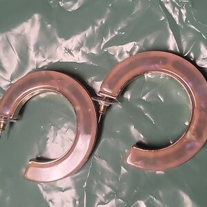 Elegant Pink  And GoldHoop Earrings